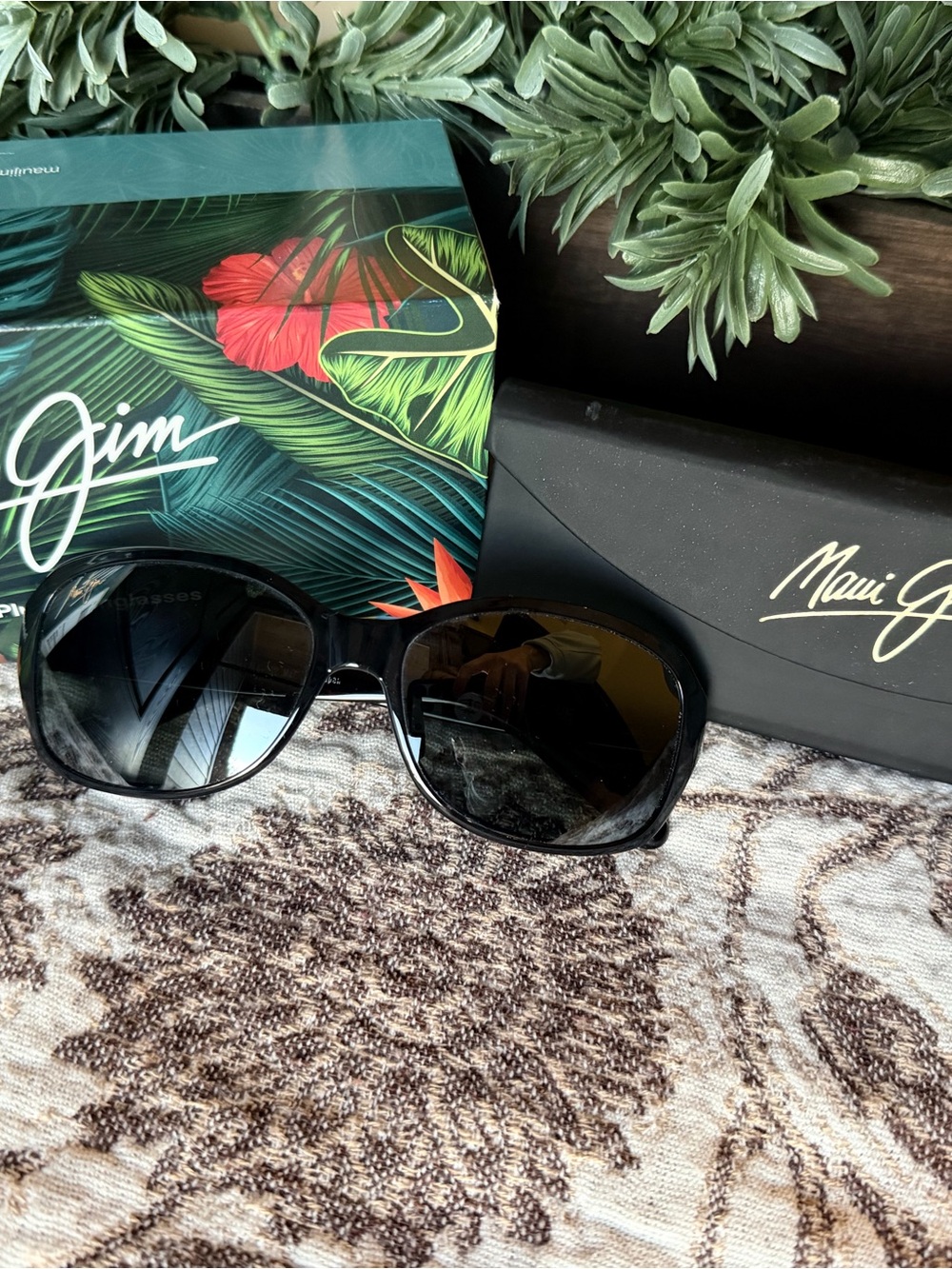 Maui Jim KOKI BEACH Black Grey Tortoise Sunglasses Neutral Grey MauiPure Lens - Picture 5 of 8